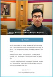 Student Assistant - Ken Lui
<br>
<a href="https://about.me/kenluihkbulib" target="_blank" rel="noopener noreferrer">About me</a> Student Assistant - Ken Lui